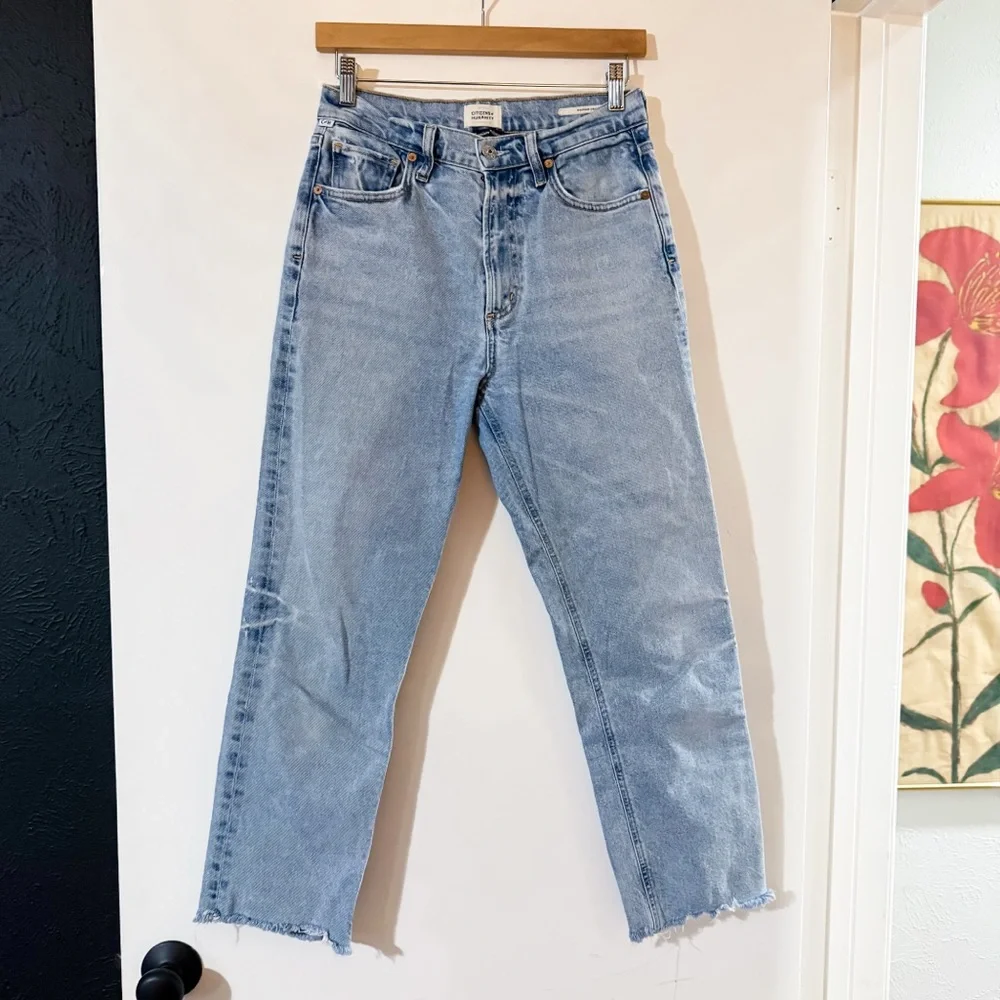 Citizens of Humanity Daphne Crop High Rise Stovepipe Jean Blue Size 26 - Picture 4 of 11